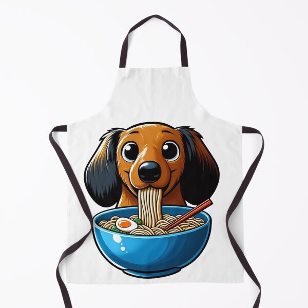 Item preview, Noodle Enthusiast Dachshund Eating Ramen designed and sold by SellingWSarah17.