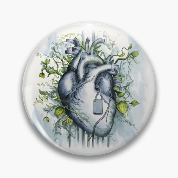 Item preview, Anatomy botanical heart with pacemaker designed and sold by EmeraldeaArt.