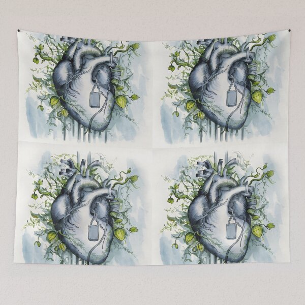 Item preview, Anatomy botanical heart with pacemaker designed and sold by EmeraldeaArt.