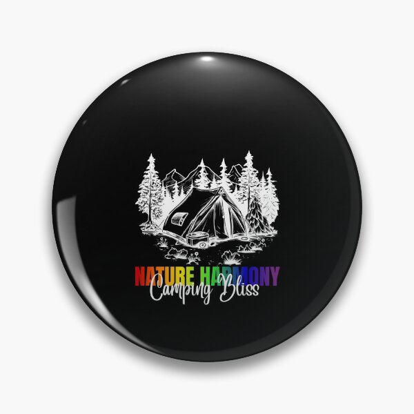 Item preview, Nature Harmony, Camping Bliss slogan with rainbow color text. Camping and Mountain graphics,  LGBTQ+ tees, Positive slogan Tees, Unisex tees, Camping tees, Nature tees, designed and sold by PrideBeProud.