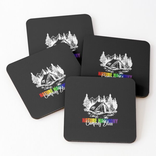 Item preview, Nature Harmony, Camping Bliss slogan with rainbow color text. Camping and Mountain graphics,  LGBTQ+ tees, Positive slogan Tees, Unisex tees, Camping tees, Nature tees, designed and sold by PrideBeProud.