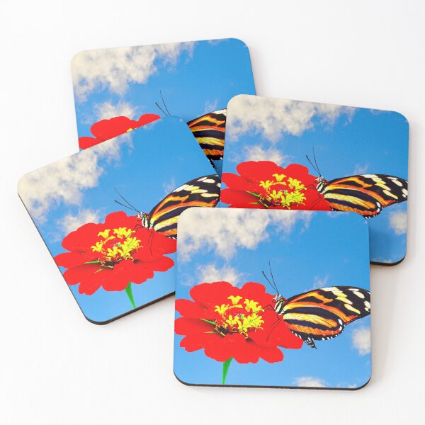 Item preview, Painted lady butterfly pollinating a Zinnia flower designed and sold by Peter Etchells.
