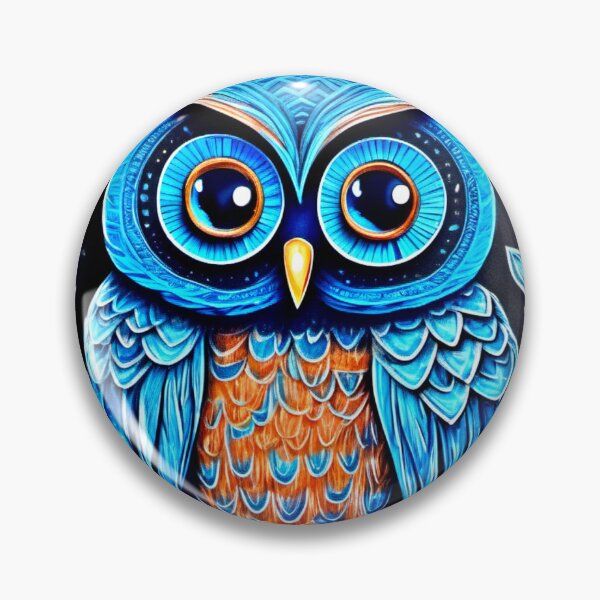 Item preview, Pastel Blue Owl Art designed and sold by Health And Fitness Posts e-Store.