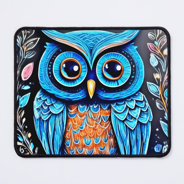 Item preview, Pastel Blue Owl Art designed and sold by Health And Fitness Posts e-Store.