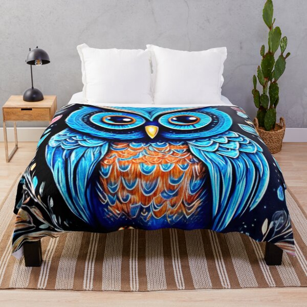 Item preview, Pastel Blue Owl Art designed and sold by Health And Fitness Posts e-Store.