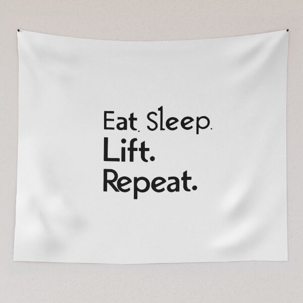 Item preview, Eat Sleep Lift Repeat Fitness Mantra designed and sold by NiftyWrx.