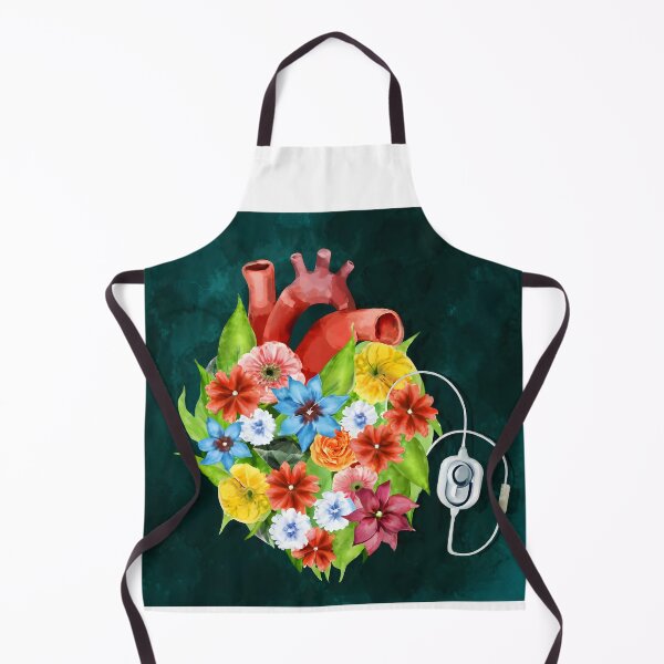 Item preview, Watercolor Floral Anatomy heart with pacemaker designed and sold by EmeraldeaArt.