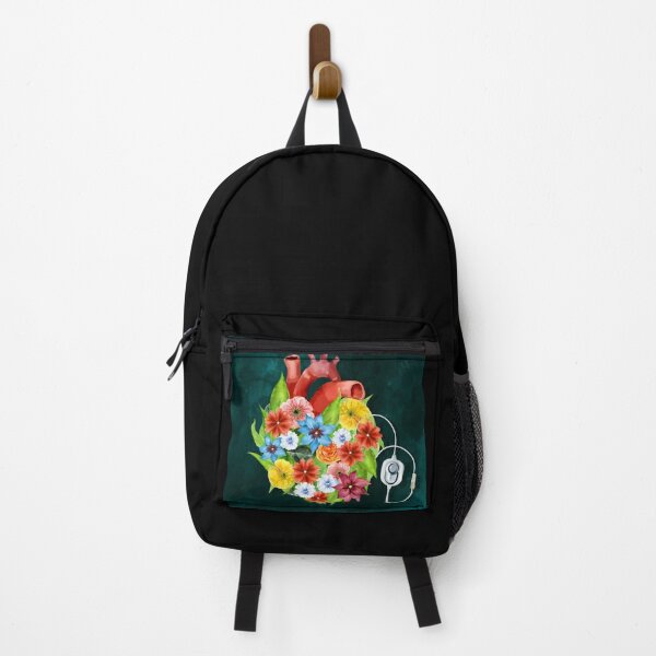 Item preview, Watercolor Floral Anatomy heart with pacemaker designed and sold by EmeraldeaArt.