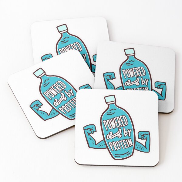 Item preview, Powered by Protein - Cartoon Muscle Shake designed and sold by NiftyWrx.