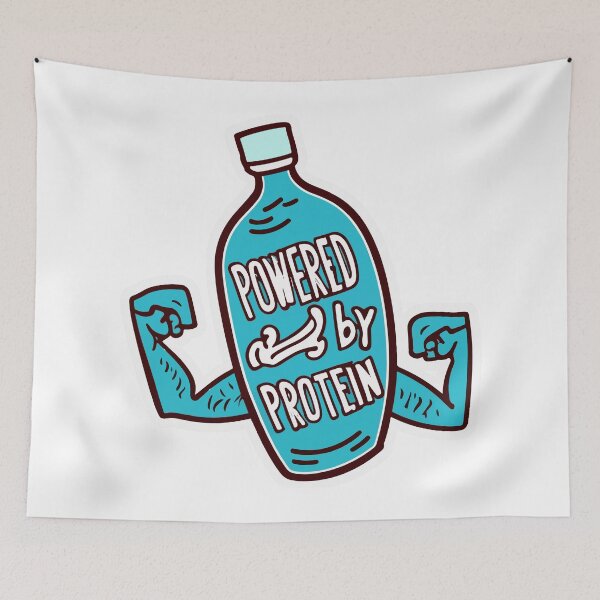 Item preview, Powered by Protein - Cartoon Muscle Shake designed and sold by NiftyWrx.