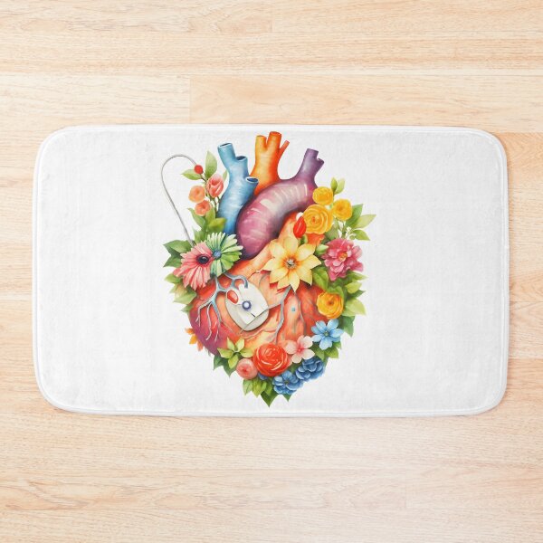 Item preview, Floral anatomy heart with pacemaker designed and sold by EmeraldeaArt.