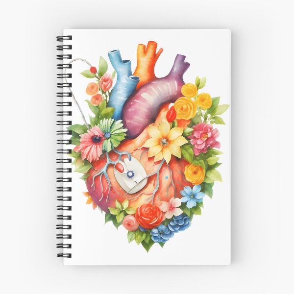 Item preview, Floral anatomy heart with pacemaker designed and sold by EmeraldeaArt.