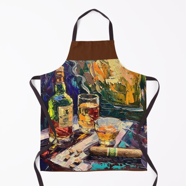Item preview, Triadic Harmony- Whiskey and Cigar Post-Impressionism in a Vivid Triadic Palette designed and sold by OlfactoART Studio.