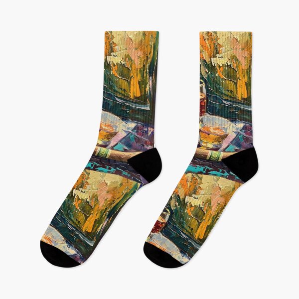 Item preview, Triadic Harmony- Whiskey and Cigar Post-Impressionism in a Vivid Triadic Palette designed and sold by OlfactoART Studio.