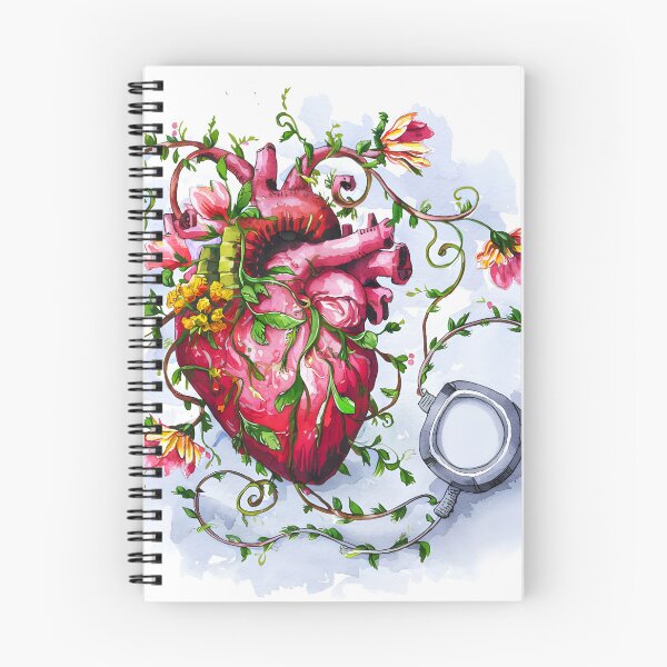 Item preview, Watercolor Botanical Anatomical heart with pacemaker designed and sold by EmeraldeaArt.