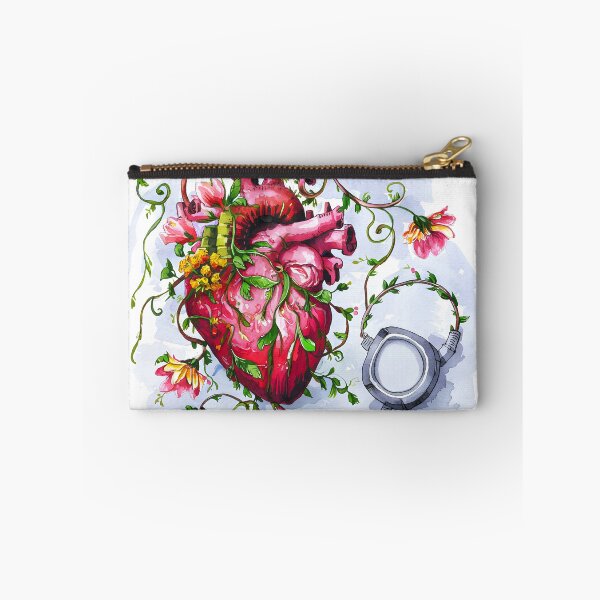 Item preview, Watercolor Botanical Anatomical heart with pacemaker designed and sold by EmeraldeaArt.