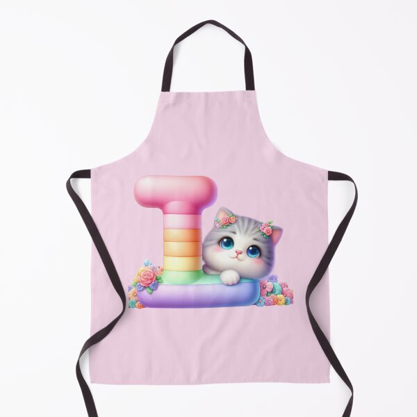 Item preview, Cute Cat Rainbow Letter L designed and sold by NettiesWallArt.