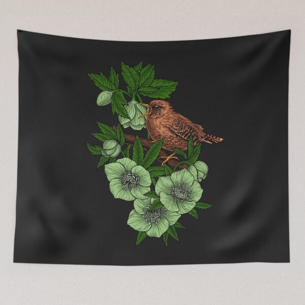 Item preview, Wren and hellebore designed and sold by Katerina Mitkova Kirilova.
