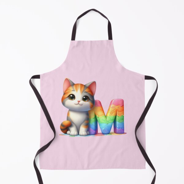 Item preview, Cute Cat Rainbow Letter M designed and sold by NettiesWallArt.