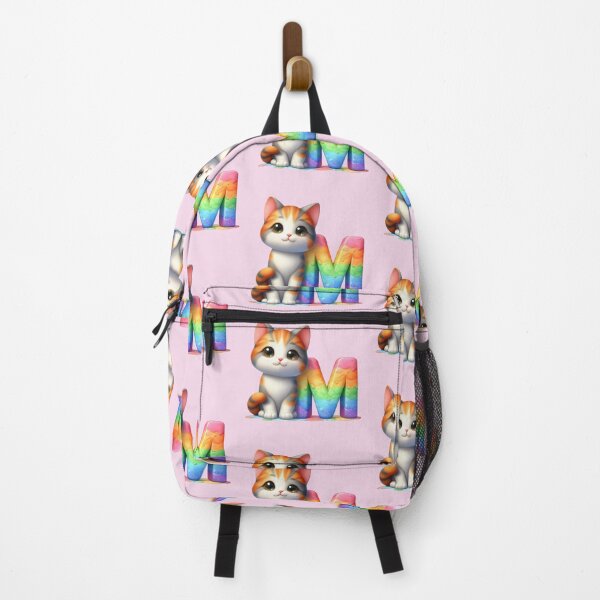 Item preview, Cute Cat Rainbow Letter M designed and sold by NettiesWallArt.