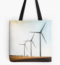 Rural landscape with working wind turbine Tote Bag