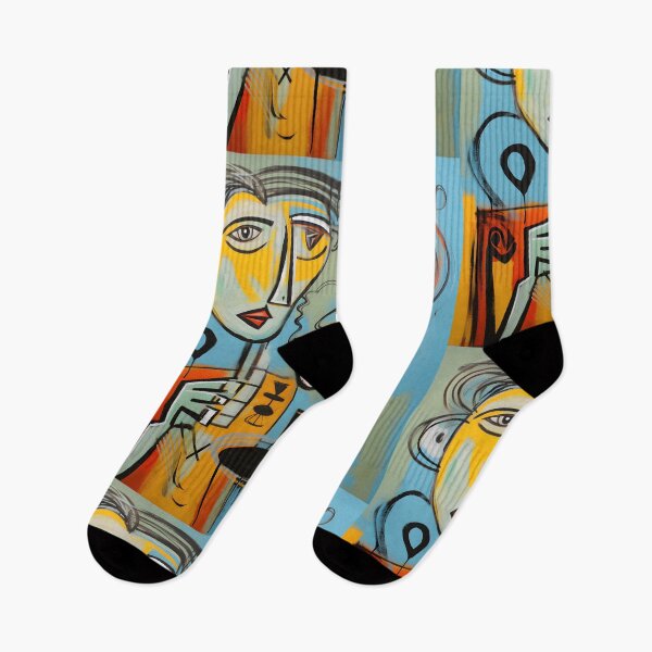 Item preview, Coffee Companions- Anthropomorphic Figures Delight in a Java Moment with Dynamic Acrylics designed and sold by OlfactoART Studio.