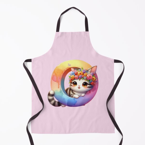 Item preview, Cute Cat Rainbow Letter O designed and sold by NettiesWallArt.