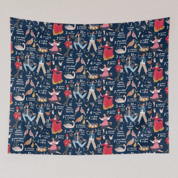 Item preview, The 12 days of Christmas song illustration designed and sold by Caroline Bonne Müller.