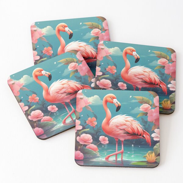 Item preview, Kawaii Flamingo Blossoms designed and sold by NeatThingLover.