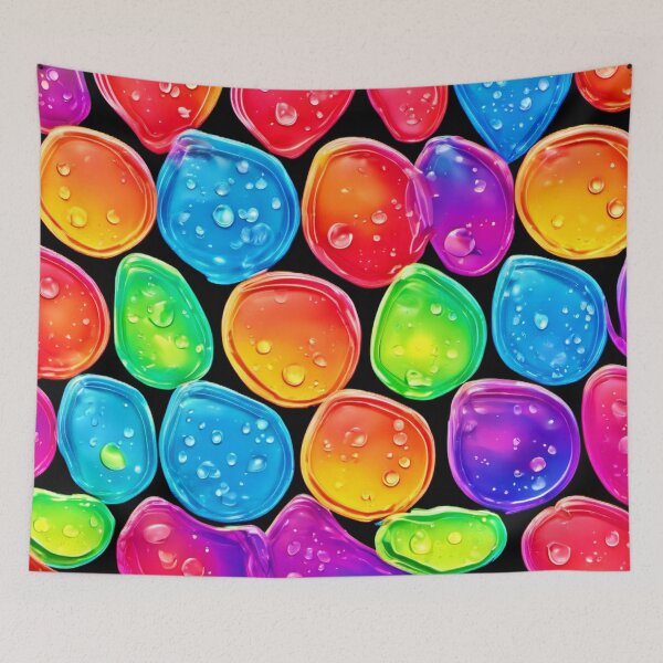 Item preview, Colorful Cartoon Rain Droplets Art designed and sold by Health And Fitness Posts e-Store.