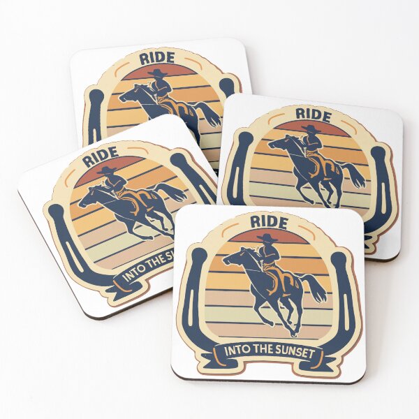 Item preview, Ride into the Sunset - Retro Bronco Horseshoe Design designed and sold by NiftyWrx.