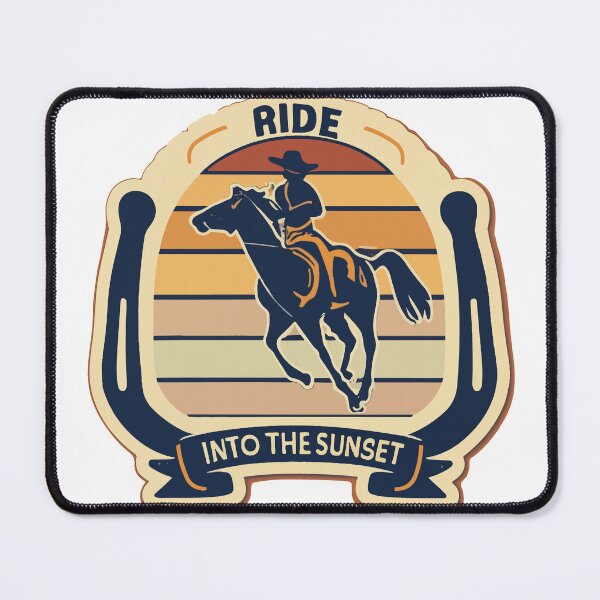 Item preview, Ride into the Sunset - Retro Bronco Horseshoe Design designed and sold by NiftyWrx.