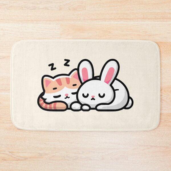 Item preview, Cute Kitty And Bunny Sleeping designed and sold by PMCreative.