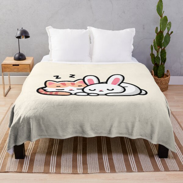Item preview, Cute Kitty And Bunny Sleeping designed and sold by PMCreative.