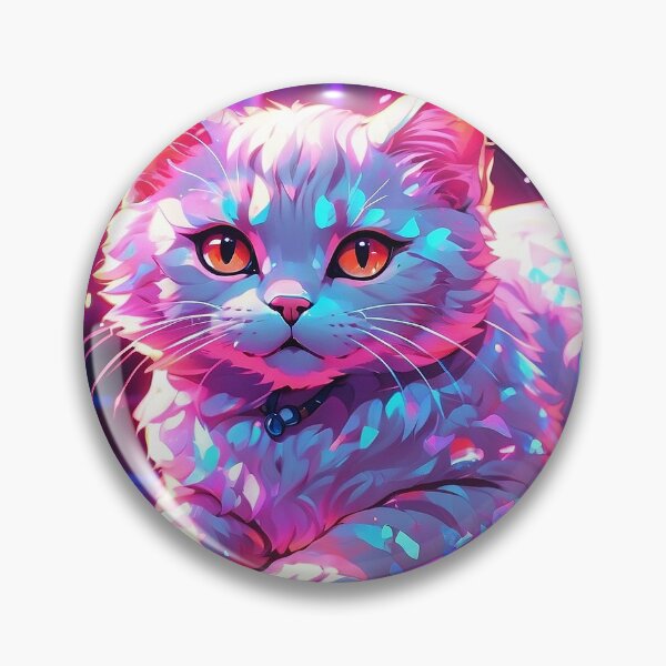 Item preview, Fluffy whte cat yellow eyes  designed and sold by LevCreates.