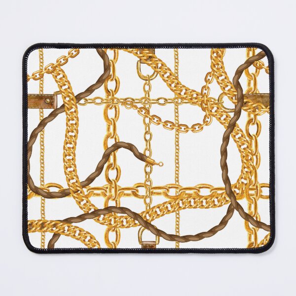 Item preview, Golden chains on a white background. Seamless background pattern. designed and sold by APHIDAT-TA.