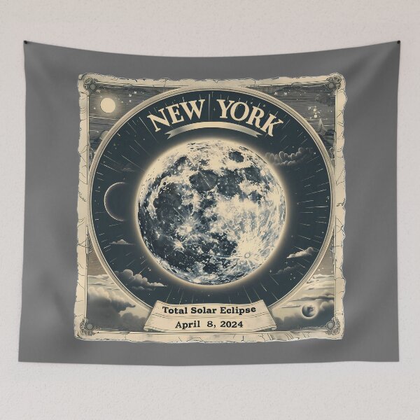 Item preview, New York 2024 Solar Eclipse Vintage Design designed and sold by David Balzen.
