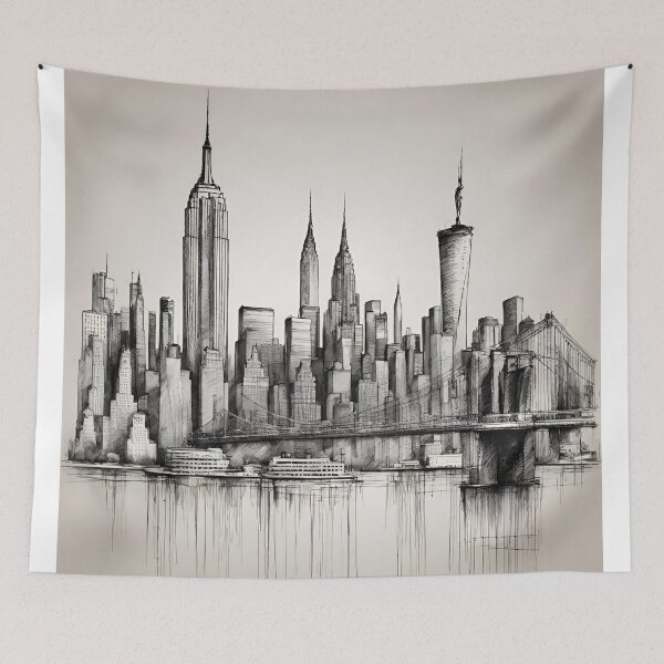 Item preview, Fine Line Drawing of the New York Cityscape  designed and sold by jessicaleah15.