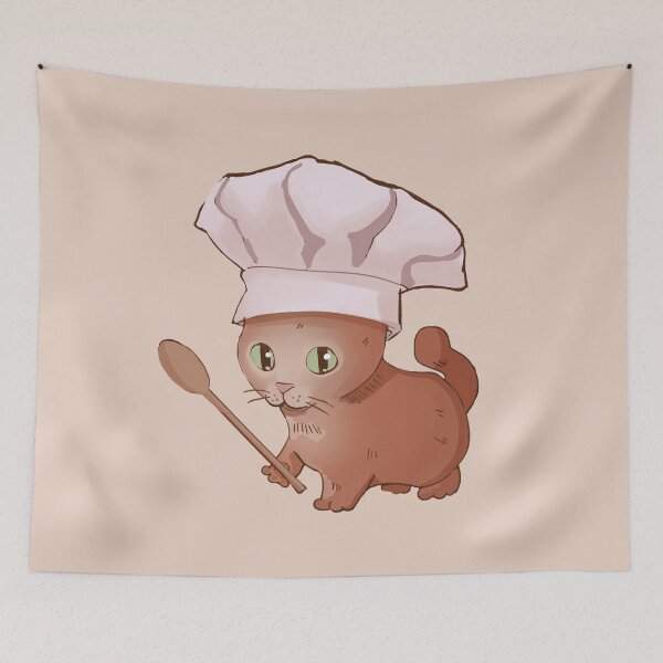 Item preview, Kitten with chef hat and ladle meme designed and sold by Asutip.