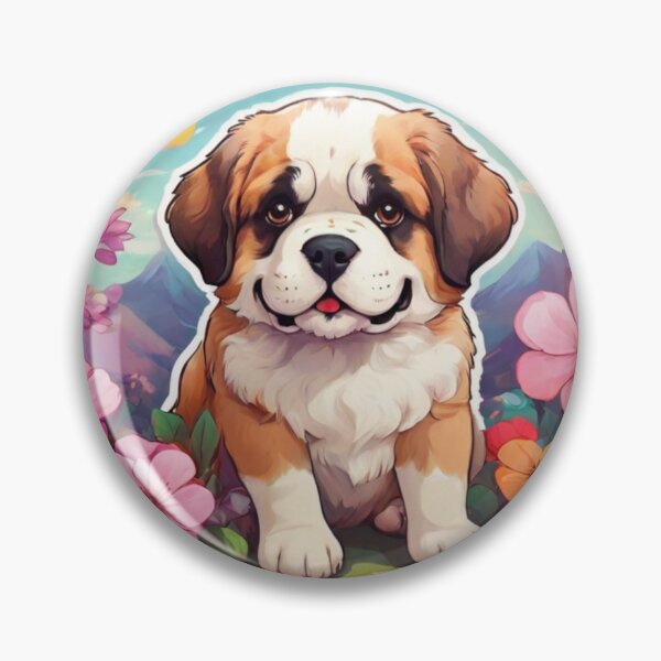 Item preview, Springtime Kawaii St Bernard designed and sold by NeatThingLover.