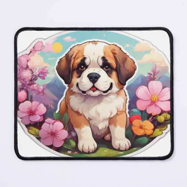 Item preview, Springtime Kawaii St Bernard designed and sold by NeatThingLover.