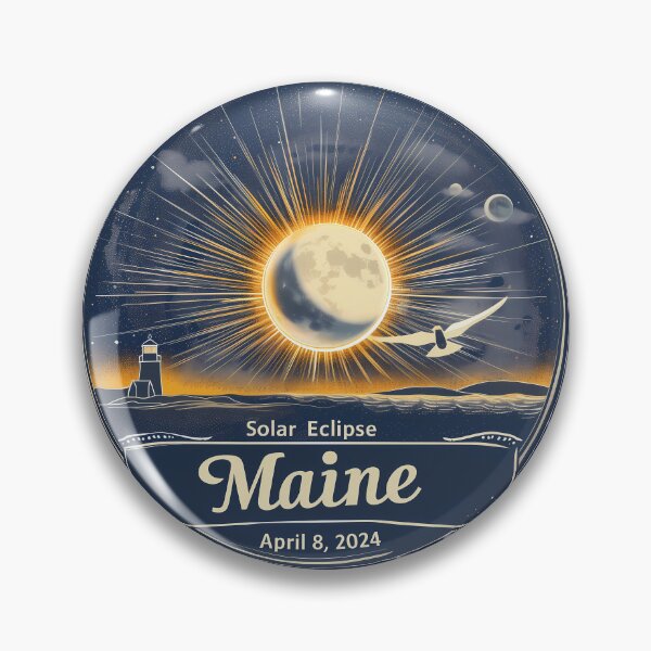 Item preview, Maine 2024 Solar Eclipse Vintage Design designed and sold by David Balzen.
