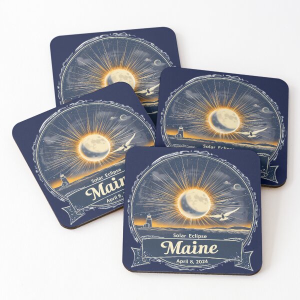 Item preview, Maine 2024 Solar Eclipse Vintage Design designed and sold by David Balzen.