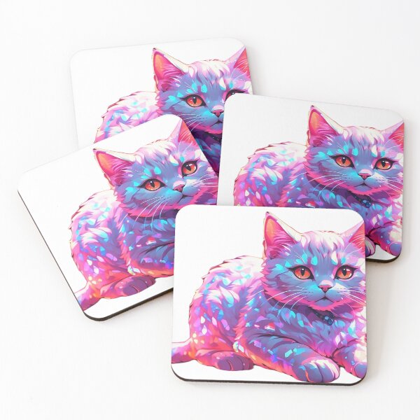 Item preview, Retro style colourful neon cat kitty designed and sold by LevCreates.