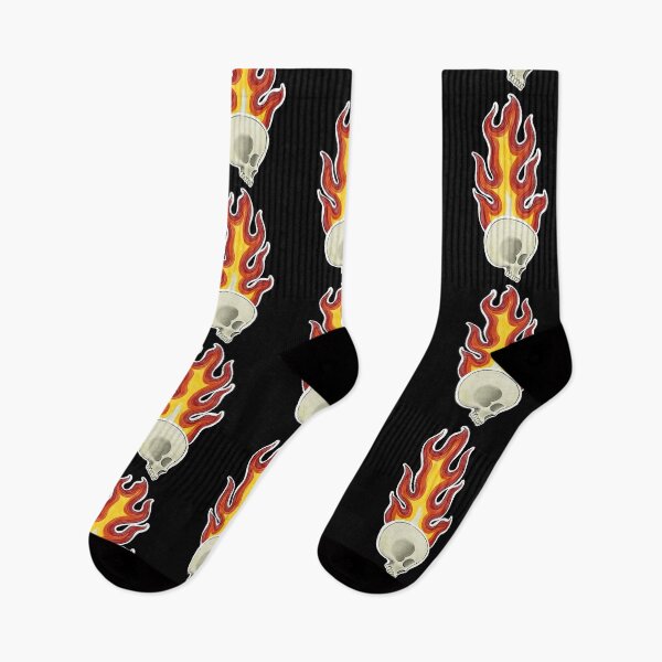 Item preview, Human Skull on Fire designed and sold by MetalTea.