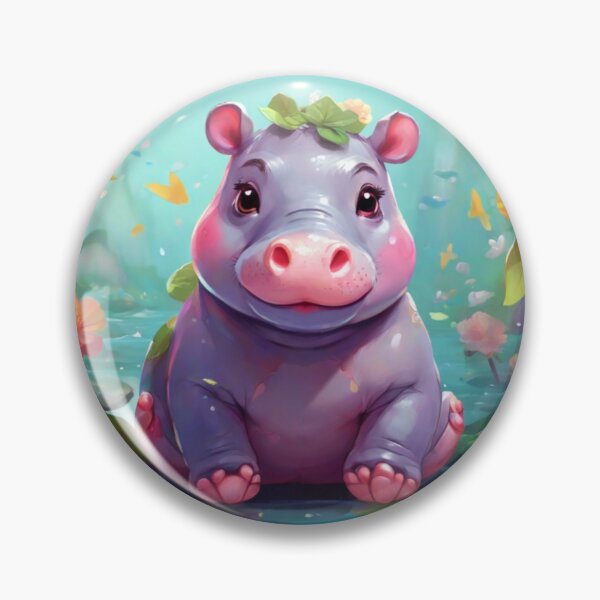 Item preview, Kawaii Hippo Blossoms designed and sold by NeatThingLover.