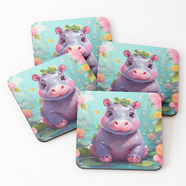 Item preview, Kawaii Hippo Blossoms designed and sold by NeatThingLover.