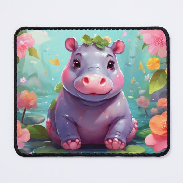 Item preview, Kawaii Hippo Blossoms designed and sold by NeatThingLover.