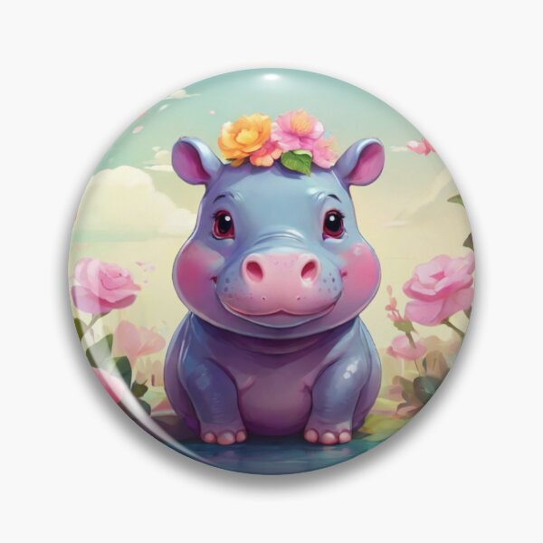 Item preview, Spring Kawaii Hippo designed and sold by NeatThingLover.