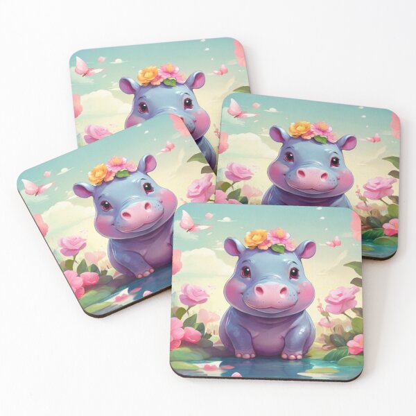 Item preview, Spring Kawaii Hippo designed and sold by NeatThingLover.
